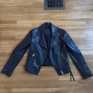 All Saints Classic Black Leather Jacket